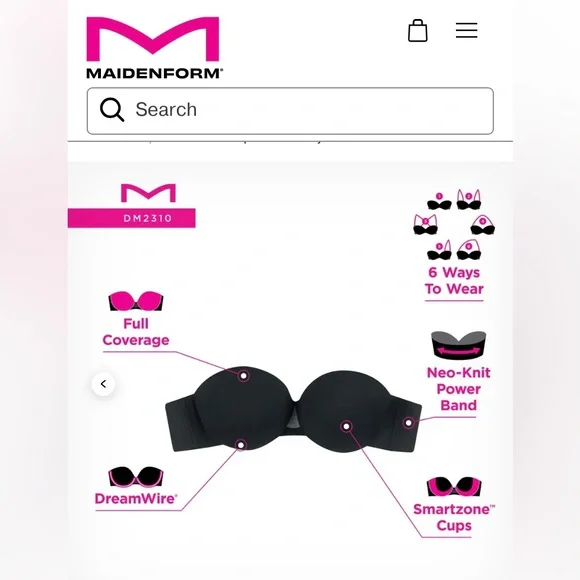 🔥❤️🔥NWT Maidenform Dreamwire Strapless Multiway Underwire Bra DM2310 Size 36B.🌹 - Picture 11 of 11